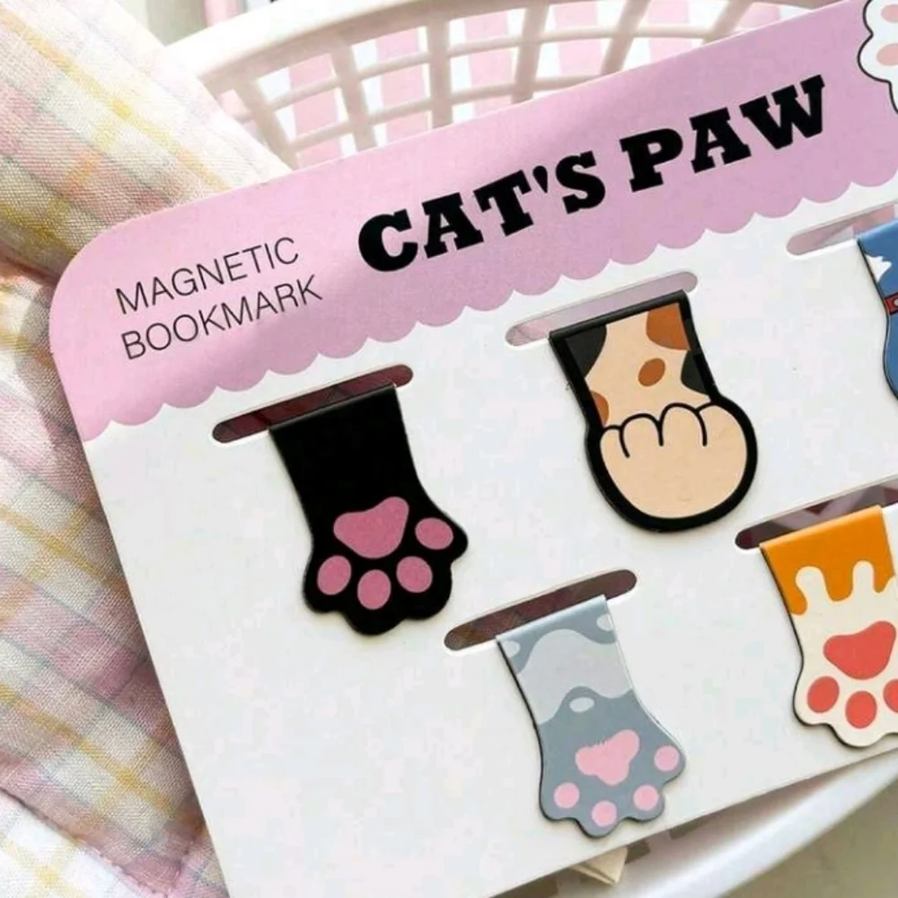 Cat Paws Magnetic Bookmark Set Of 5